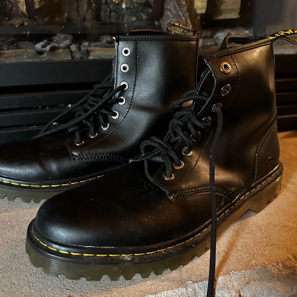 Dr. Martens Black Leather Lace-Up Boots